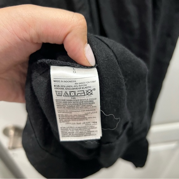 Old Navy Linen Blend Square Neck Black Sleeveless Dress L - Picture 5 of 5